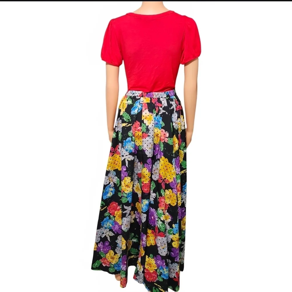 Magic Multicolor Floral A-Line Skirt
